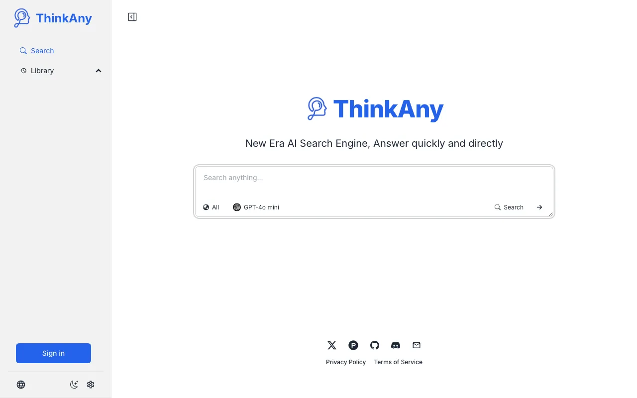 ThinkAny — preview screenshot