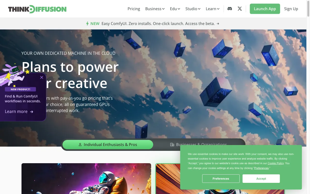 Thinkdiffusion — pricing page