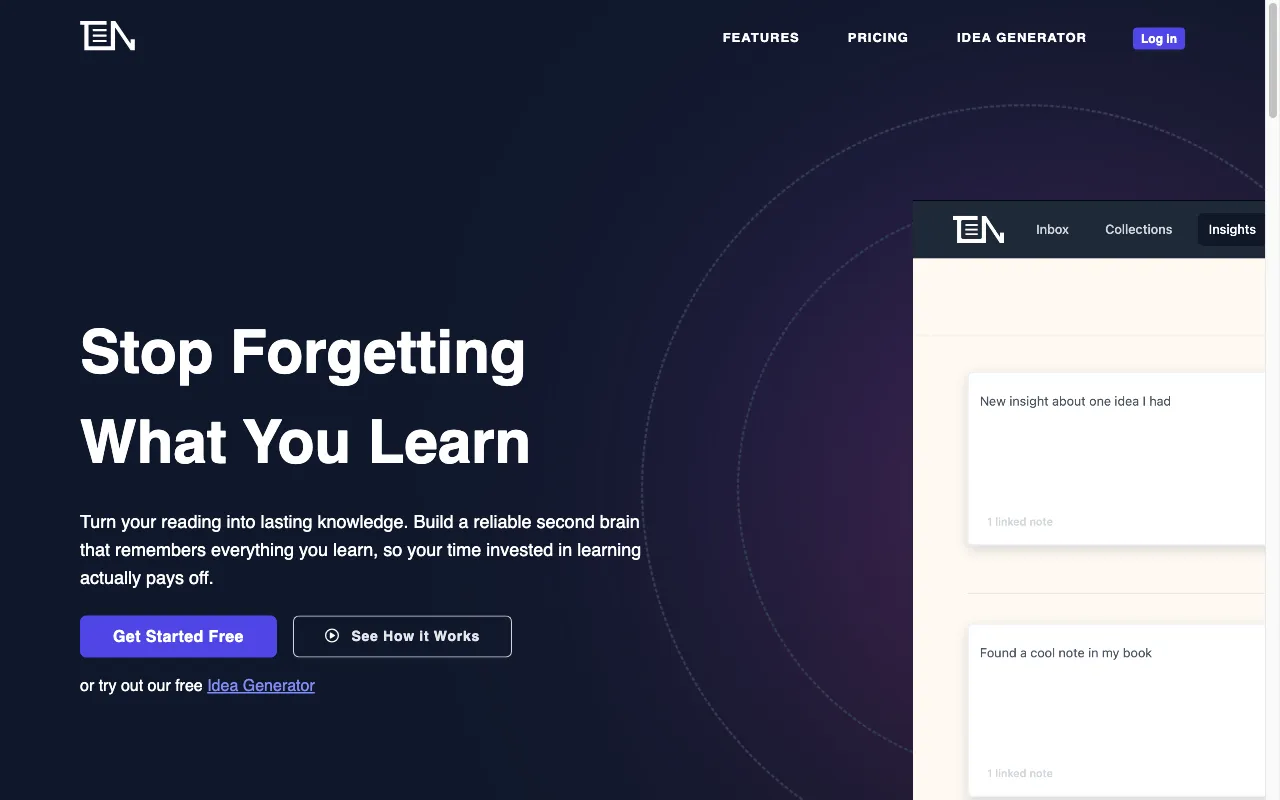 ThinkerNotes — preview screenshot