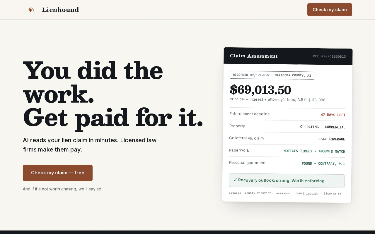 Lienhound — preview screenshot