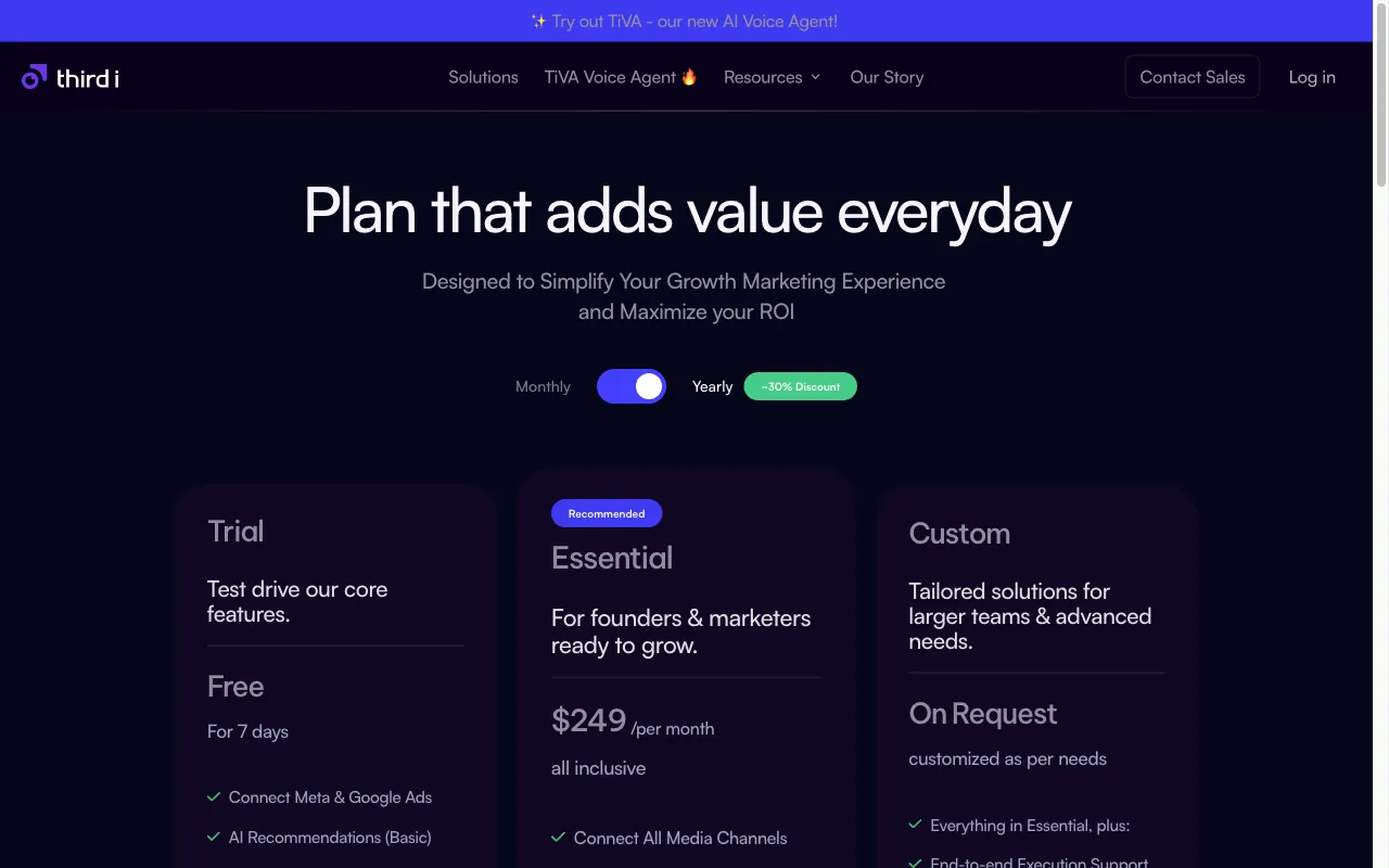 third i — pricing page