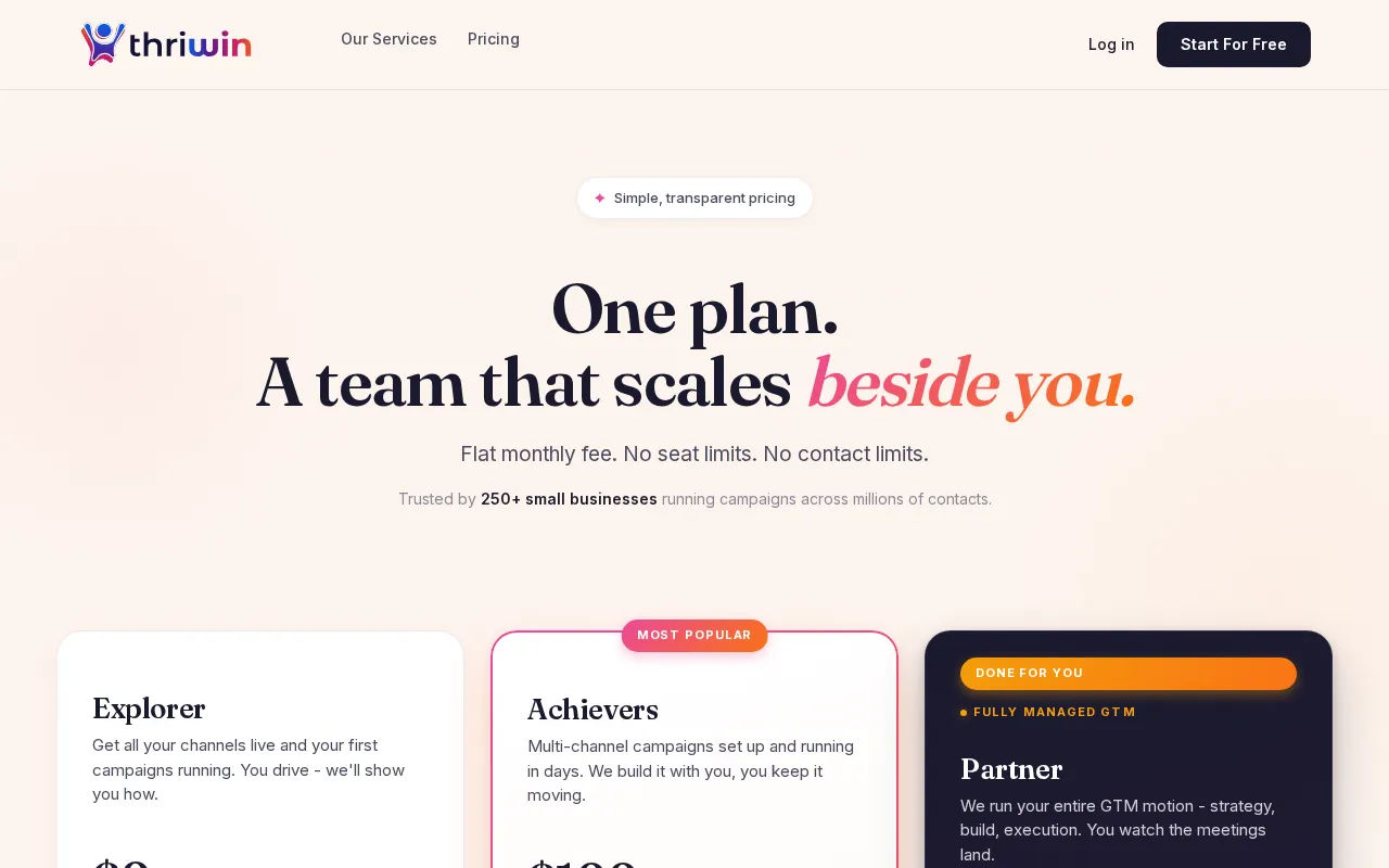 Thriwin — pricing page