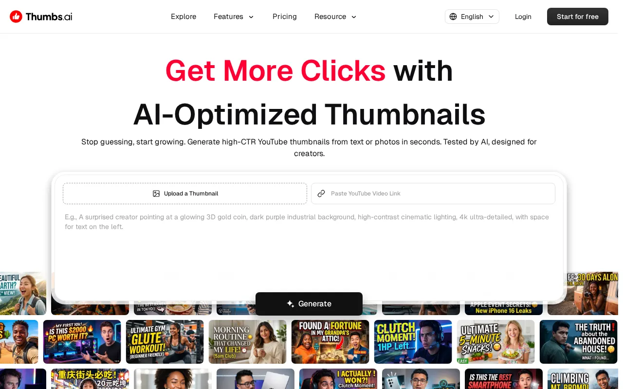 Thumbs.ai — preview screenshot