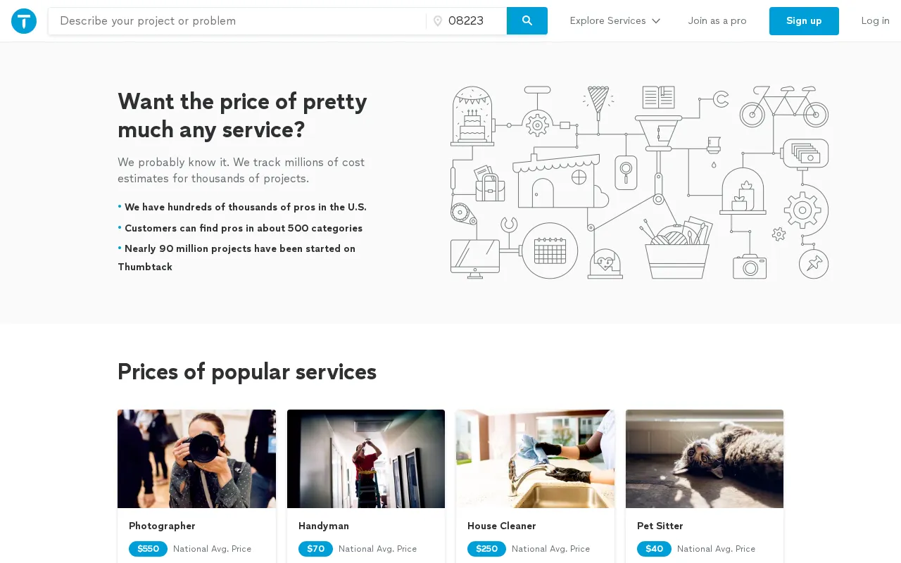 Thumbtack — pricing page
