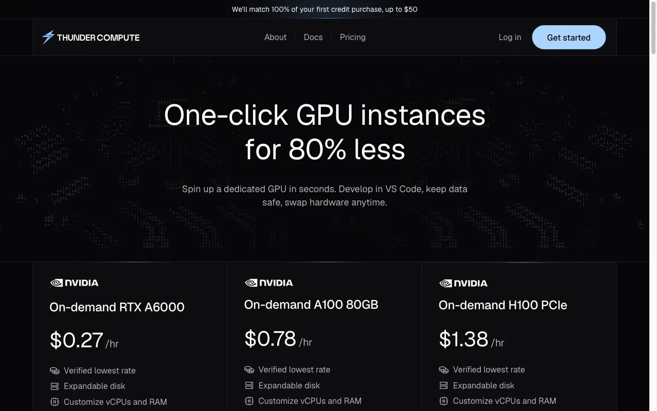 Thunder Compute — preview screenshot