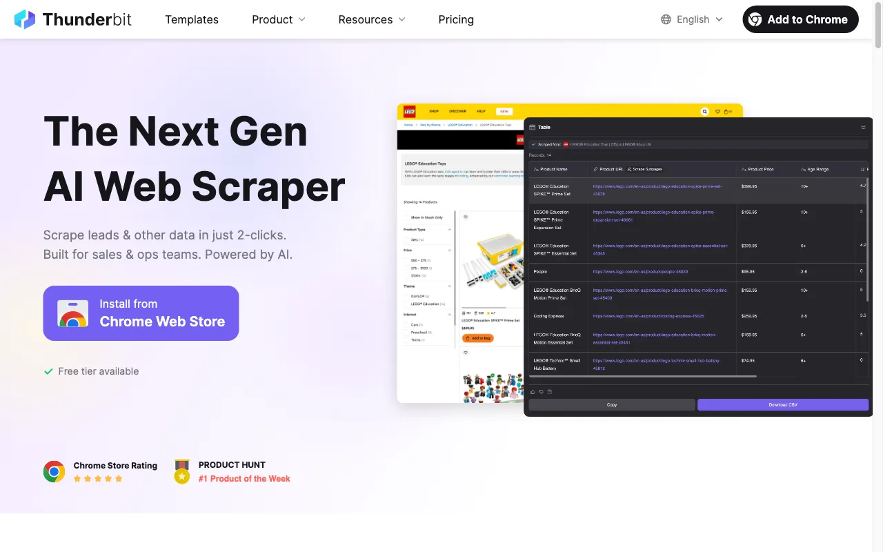 Thunderbit — preview screenshot
