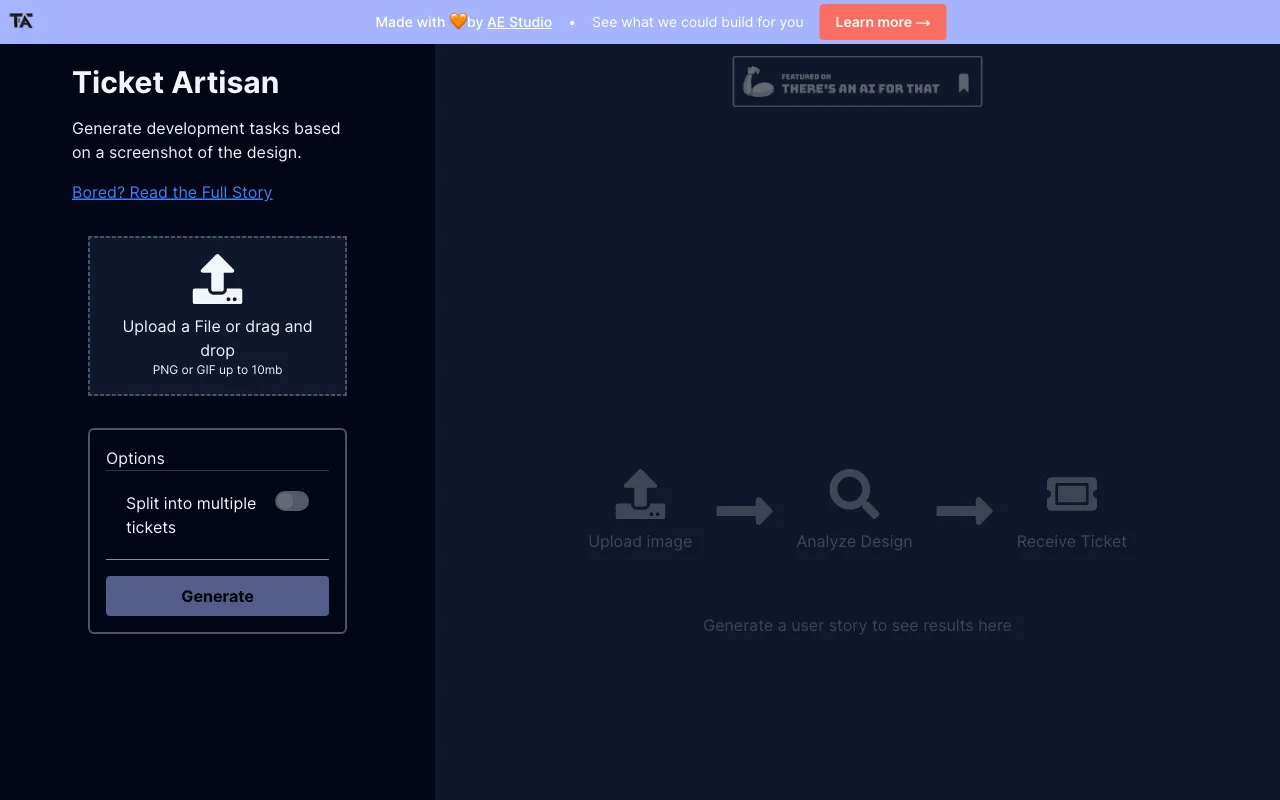 Ticket Artisan — preview screenshot