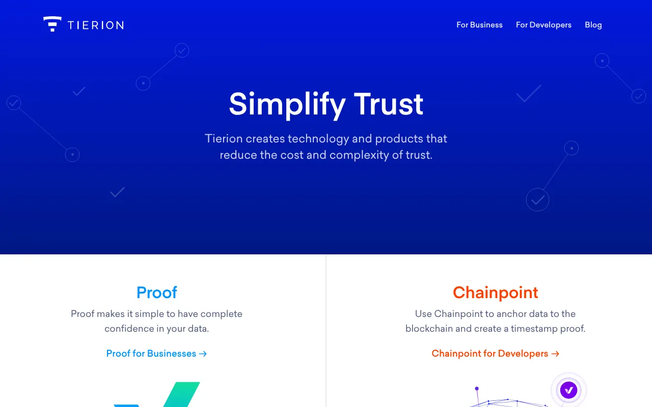Tierion — preview screenshot