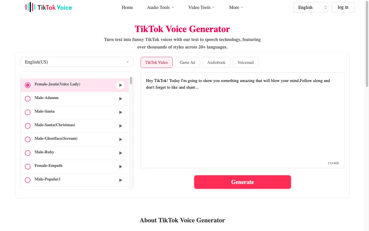 TikTok Voice(TikTok音声) — preview screenshot