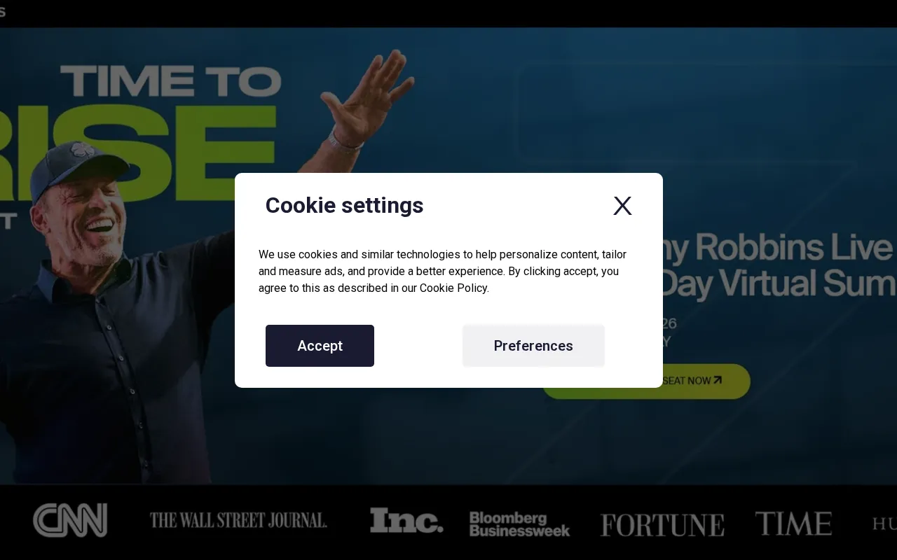 Time to Rise Summit 2026 | Join Tony Robbins for Transformation — preview screenshot