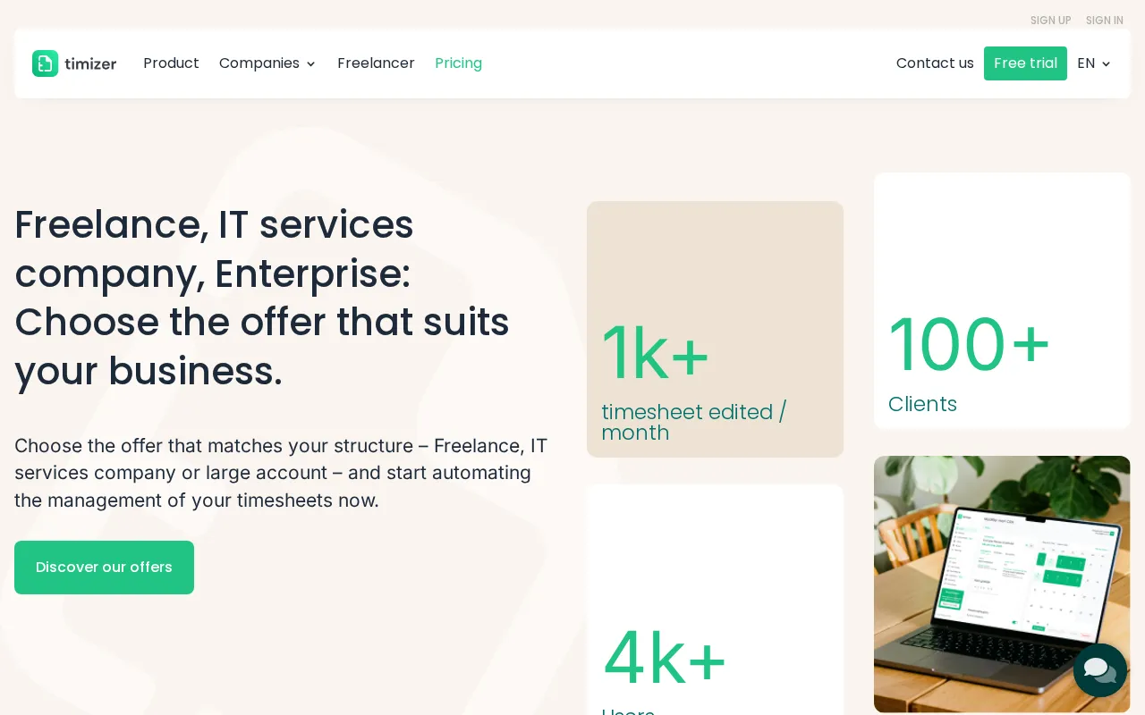 Timizer — pricing page