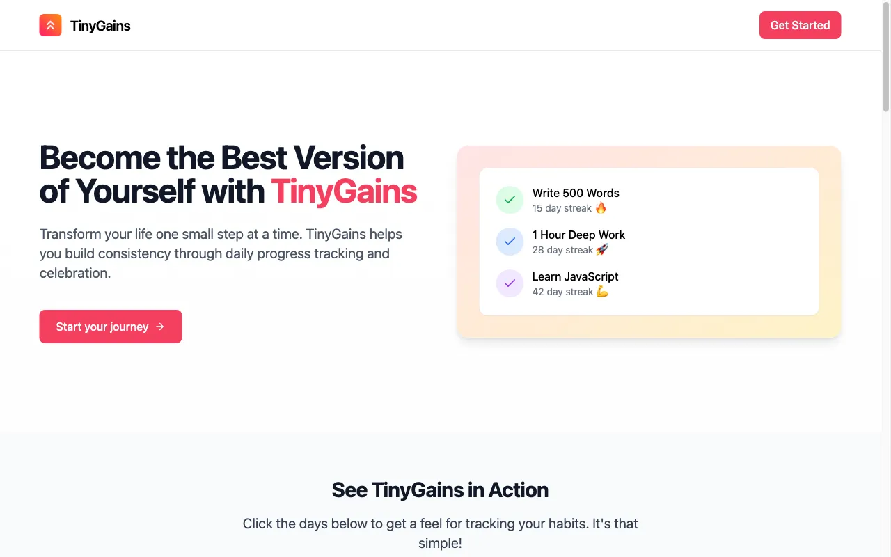 TinyGains — preview screenshot