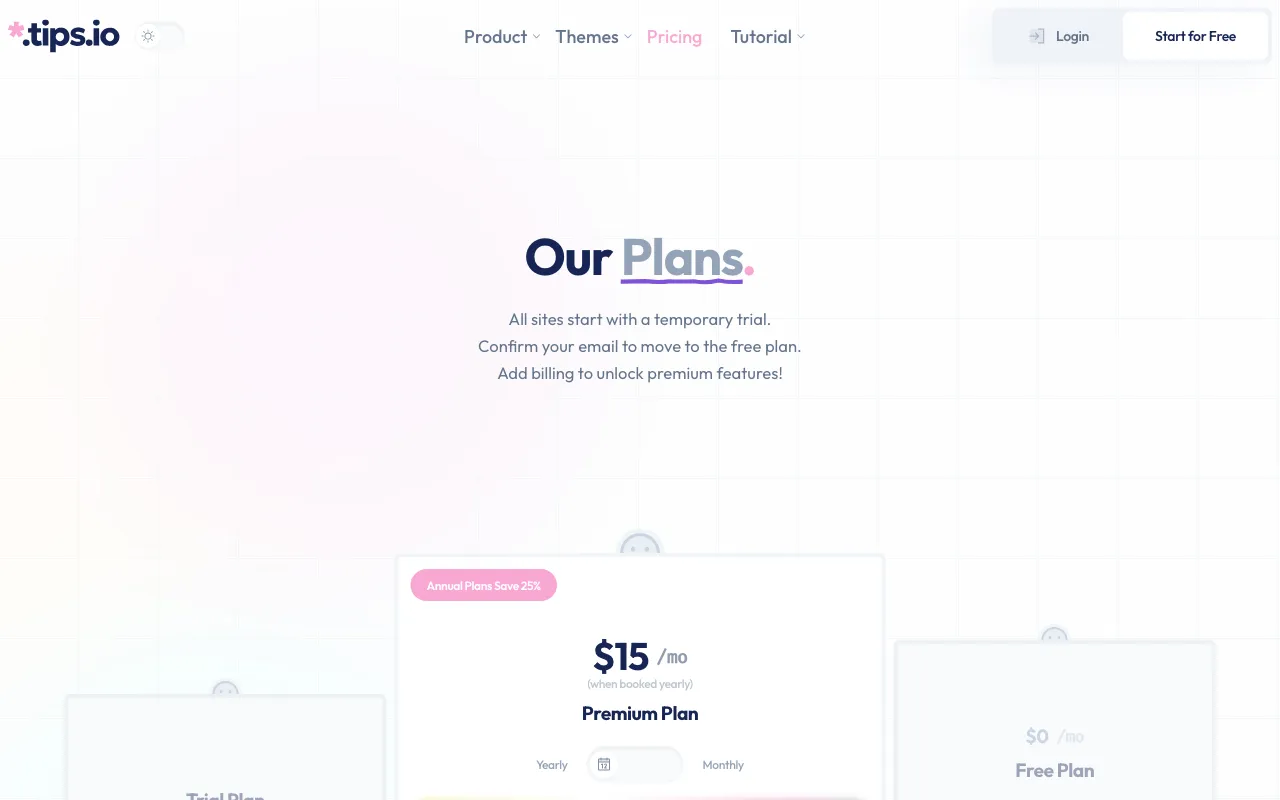 Tips.io — pricing page