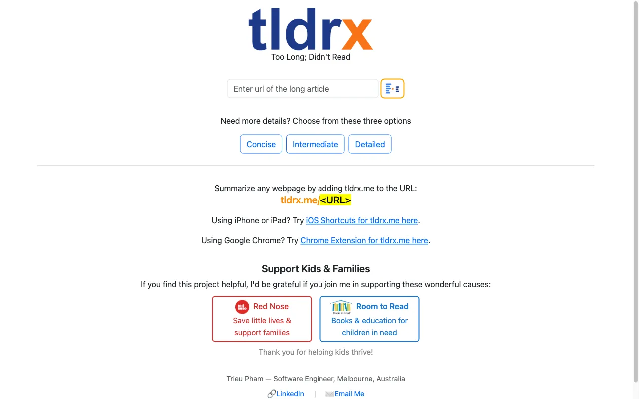tldrx.me — preview screenshot
