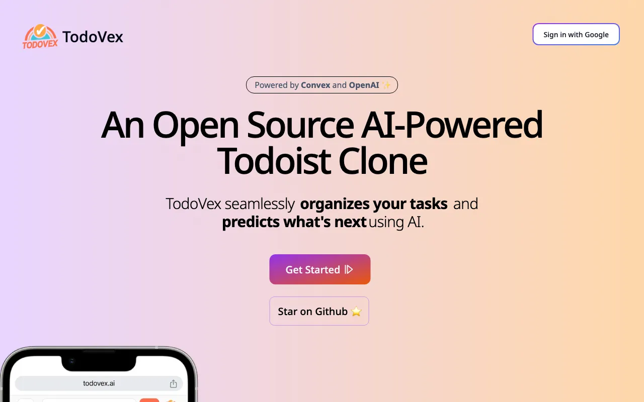 TodoVex — preview screenshot