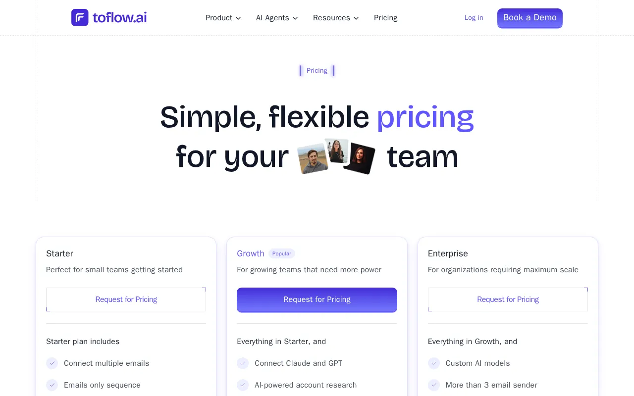 toflow.ai — pricing page