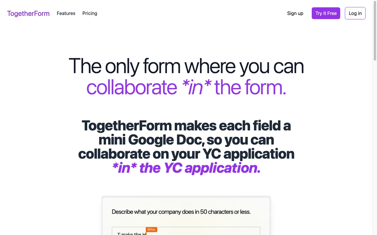 TogetherForm — preview screenshot