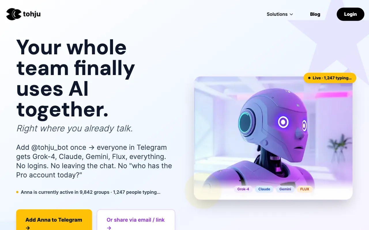 Tohju Store Chat Assistant — pricing page