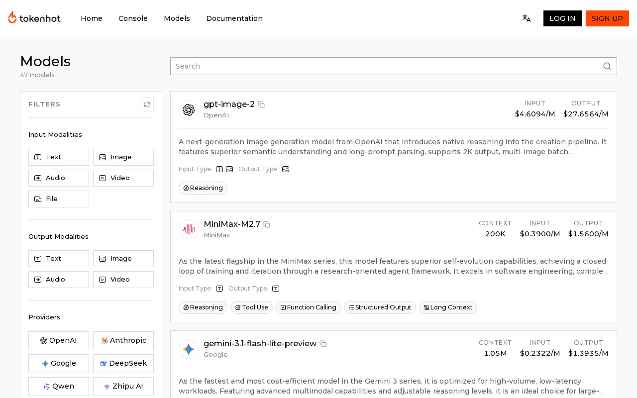 TokenHot — pricing page