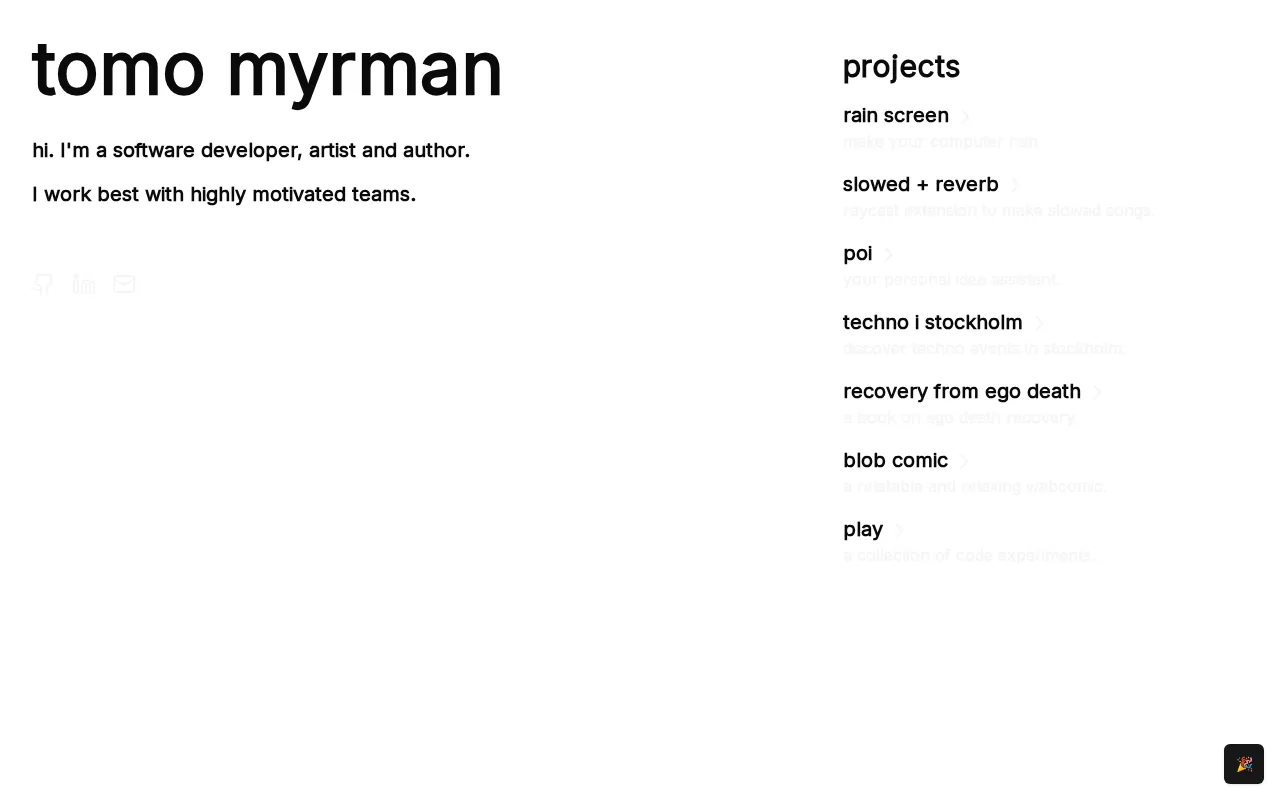 Tomo Myrman | software developer — preview screenshot