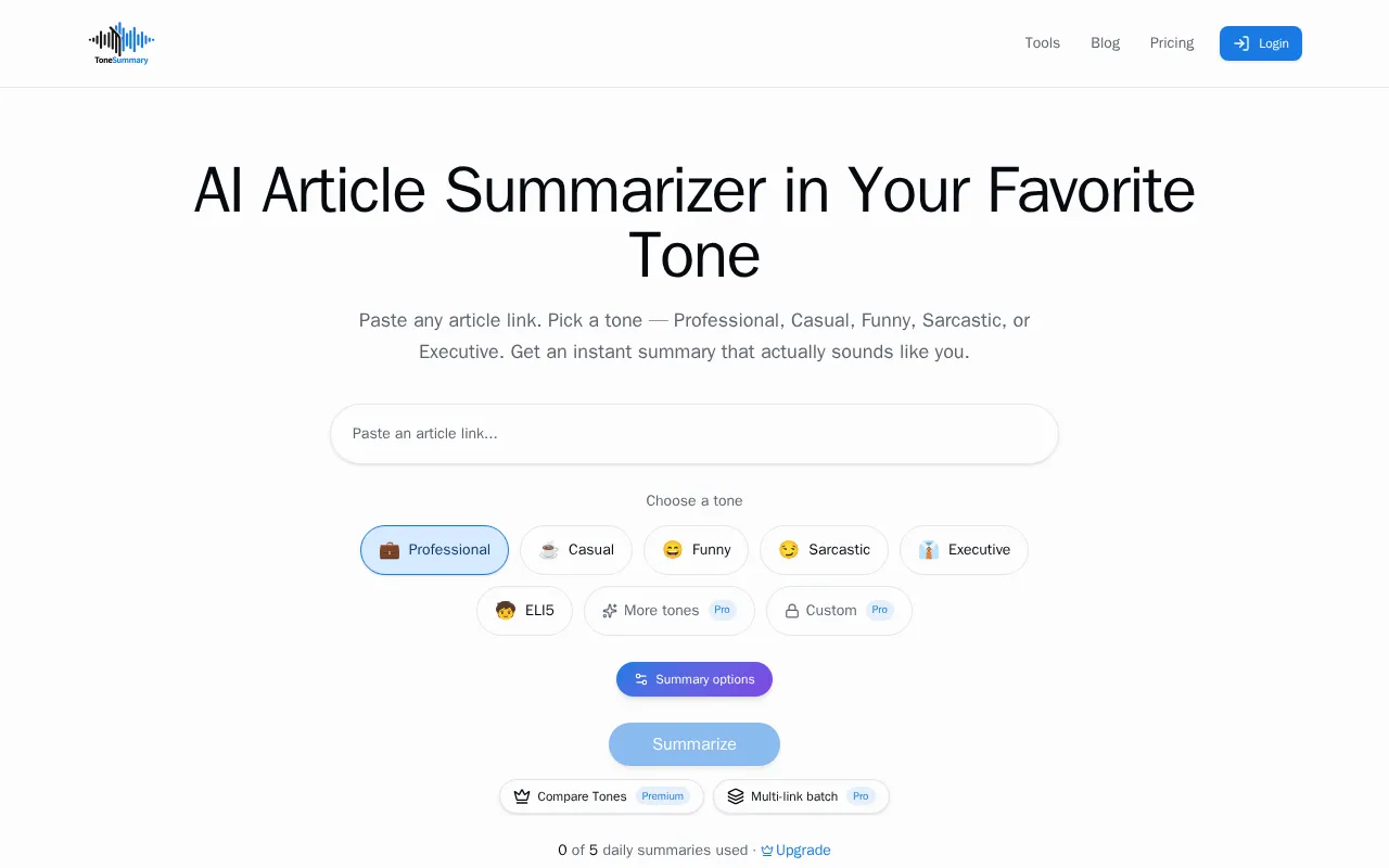 ToneSummary — preview screenshot
