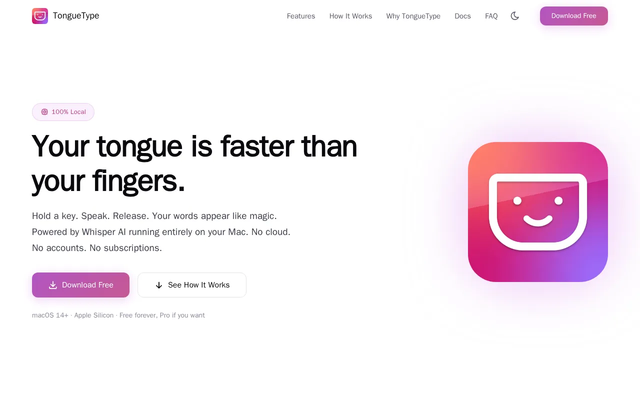 TongueType for macOS — preview screenshot