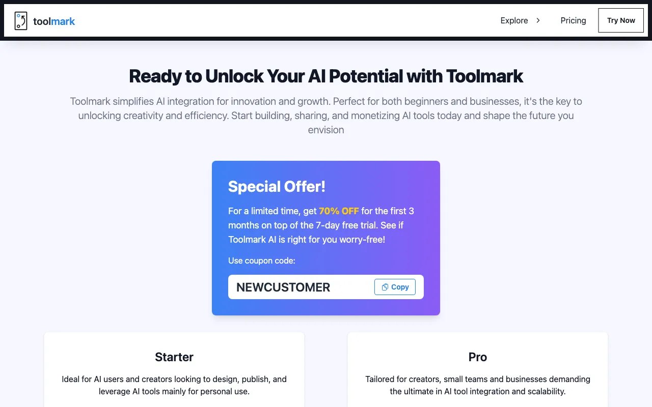toolmark.ai — pricing page