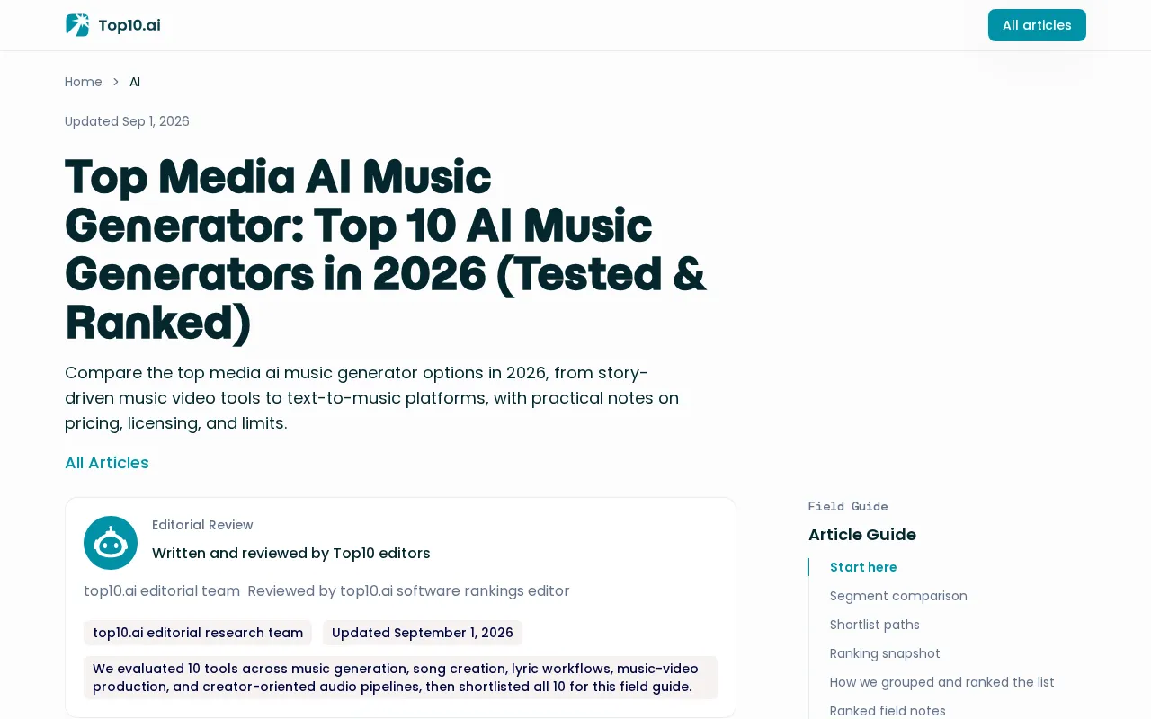 Top10.ai — pricing page