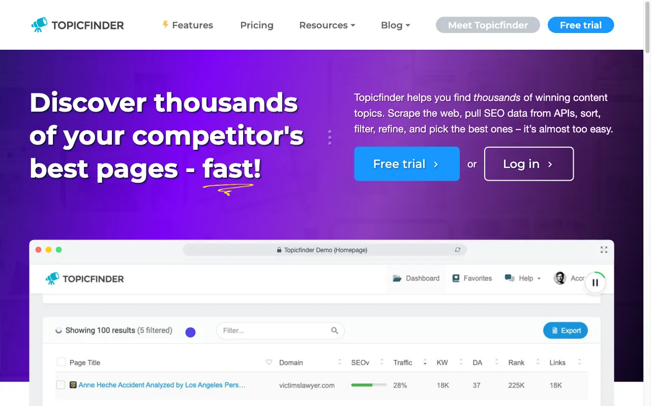 Topicfinder — preview screenshot