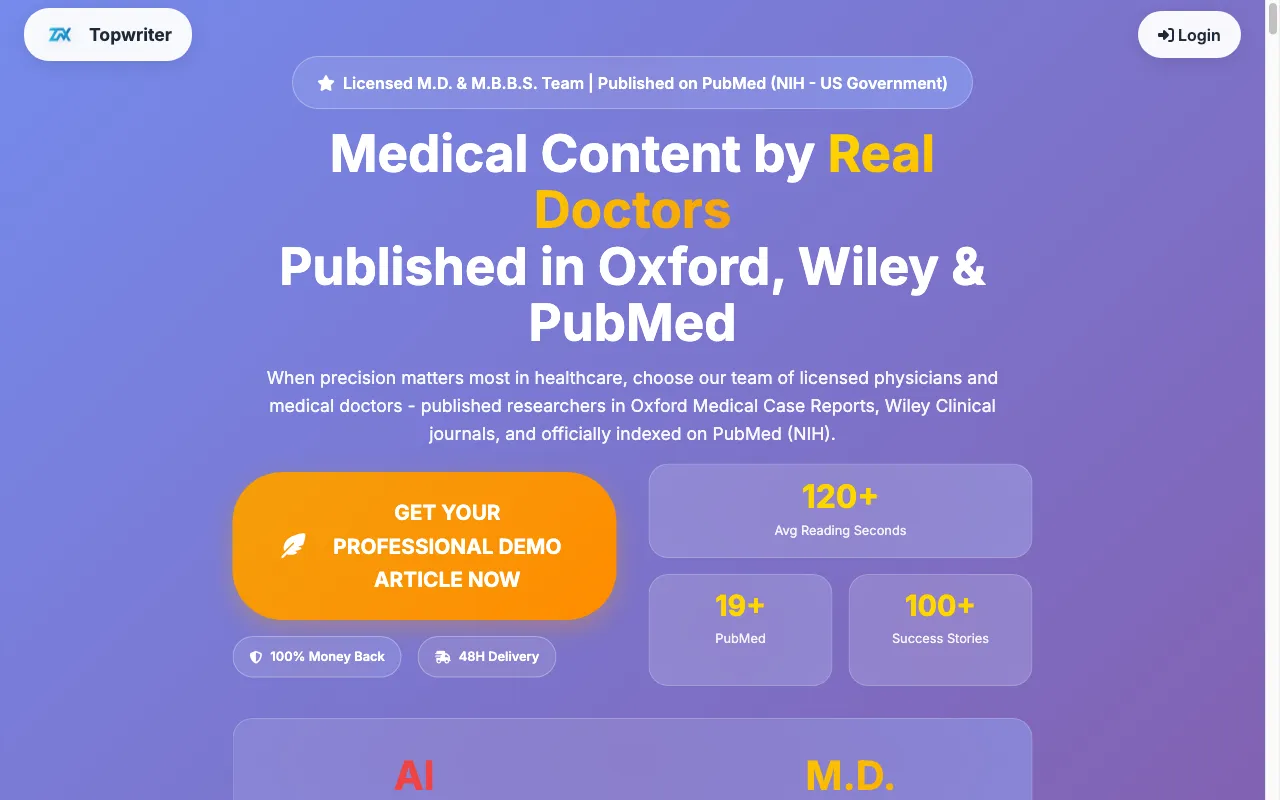 TopWriter — pricing page
