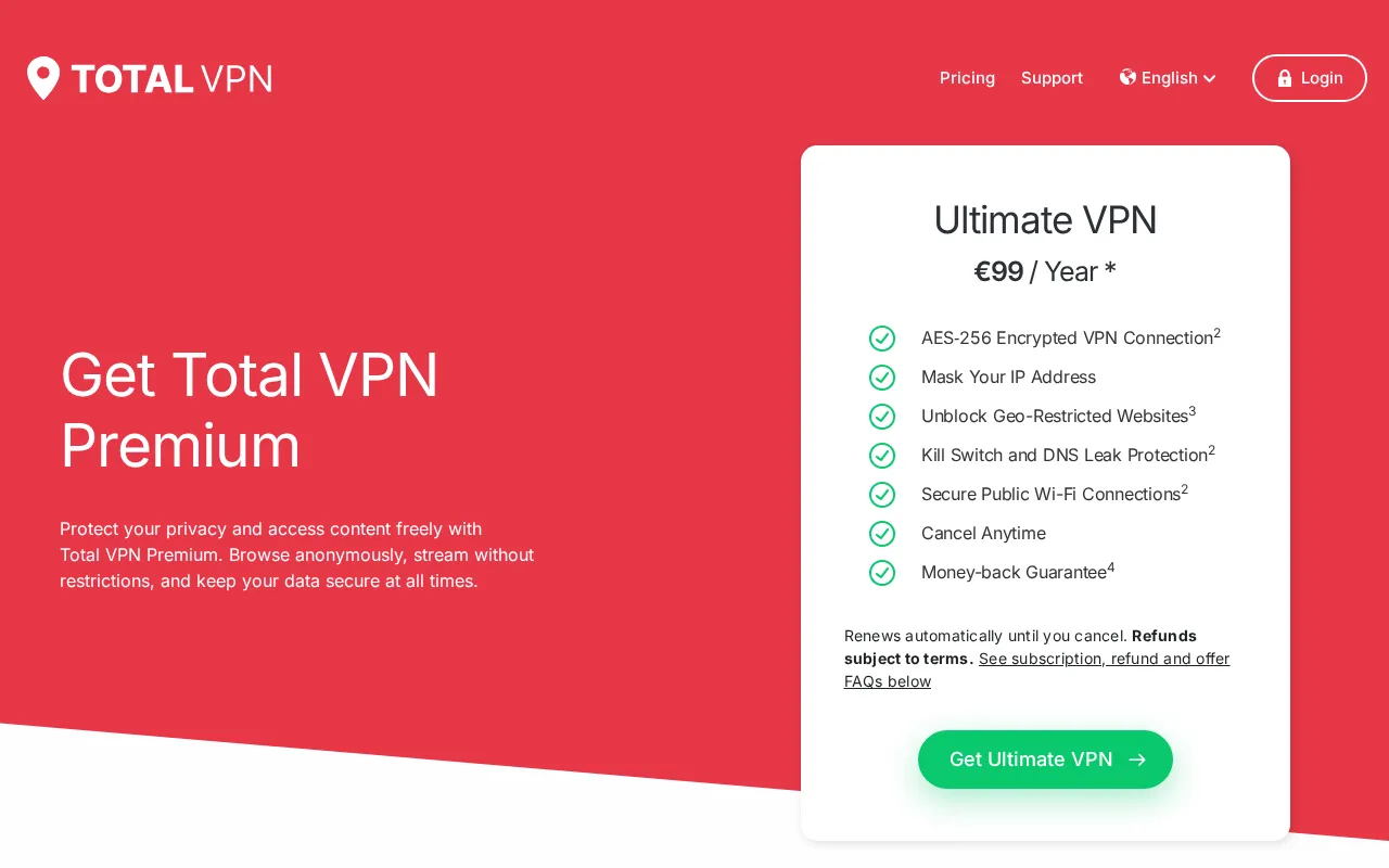 TotalVPN — pricing page
