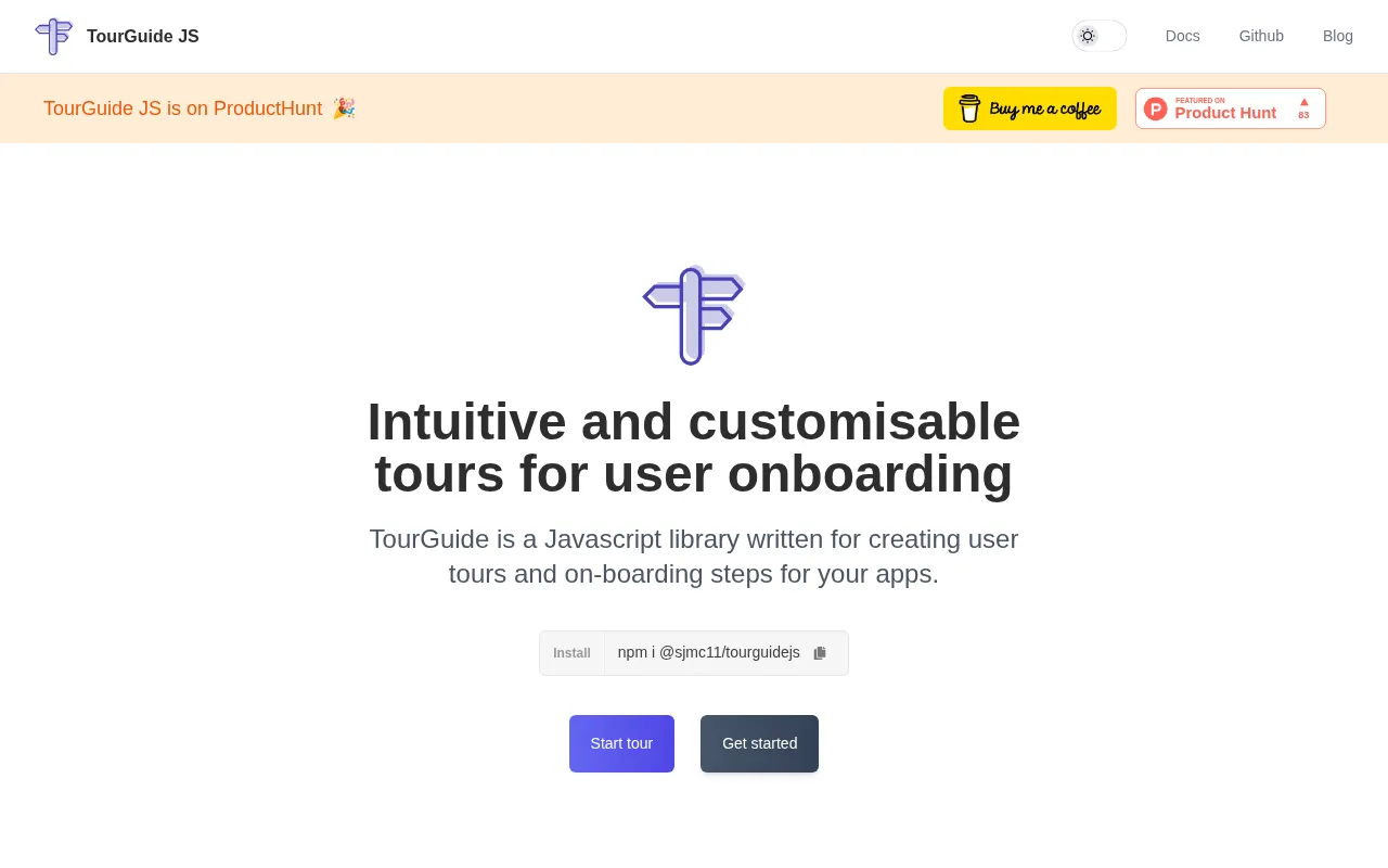 TourGuide JS — preview screenshot