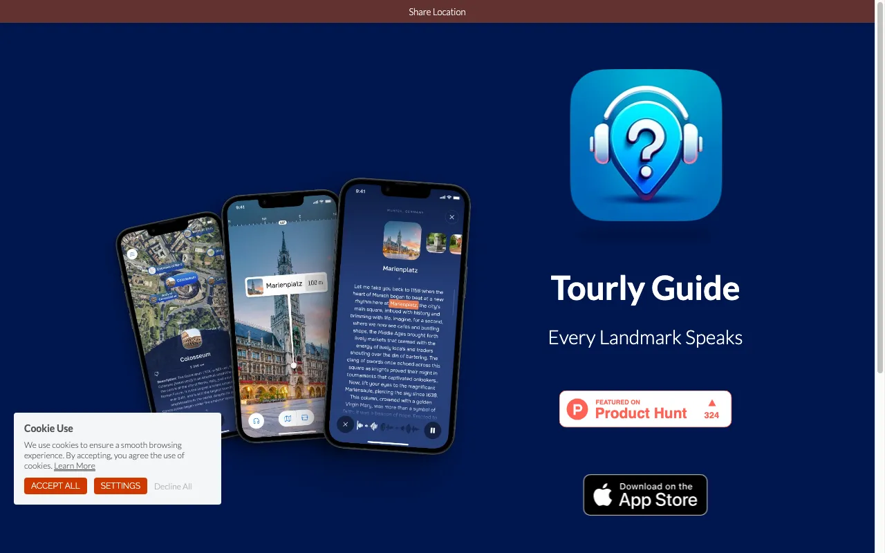 Tourly Immersive Audio Guide — preview screenshot