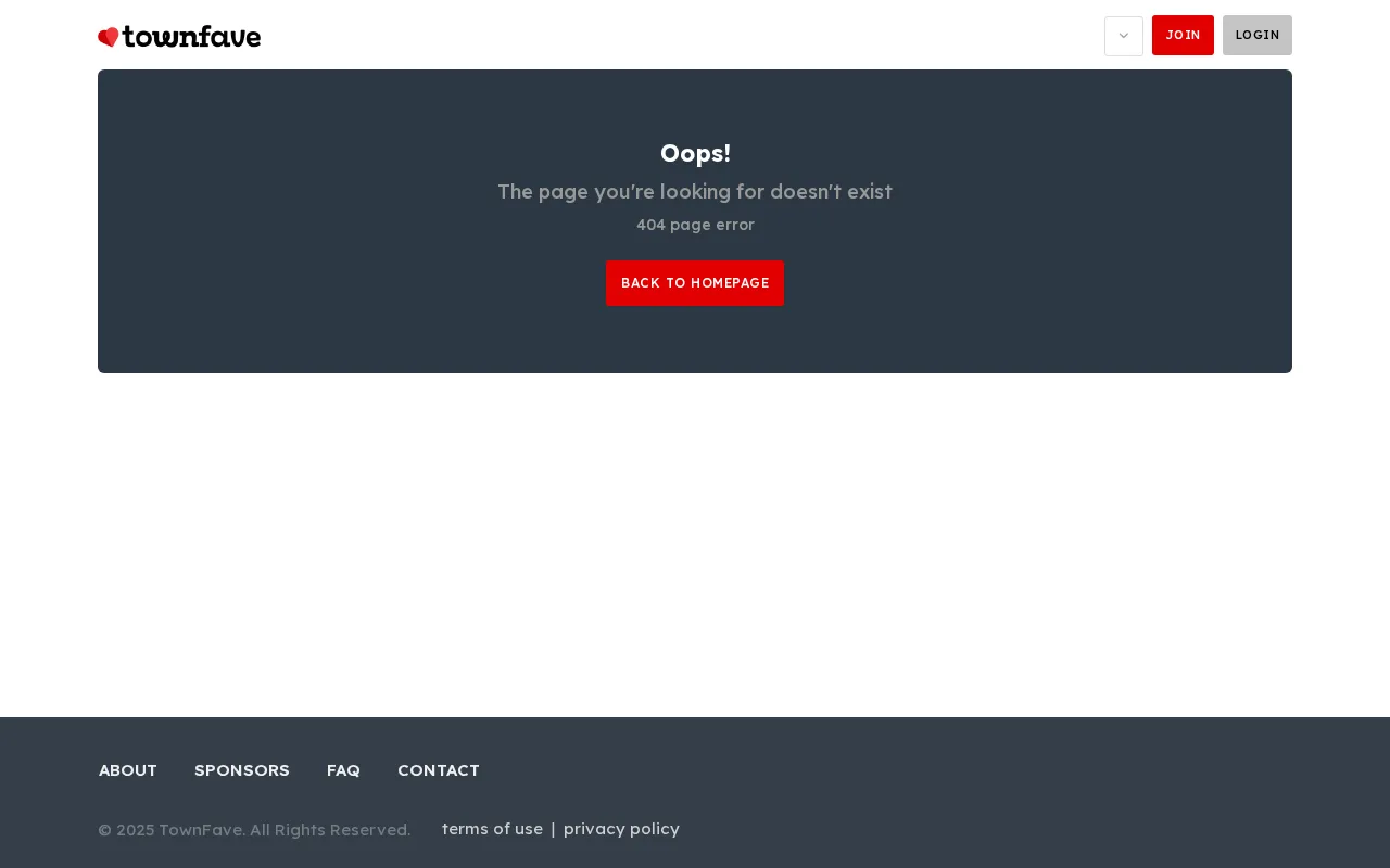 TownFave — pricing page