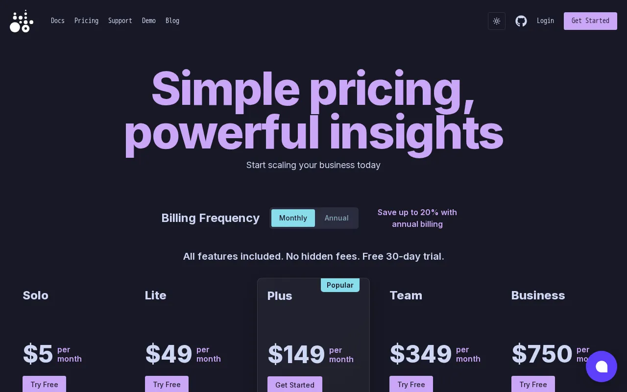 Tractorscope — pricing page