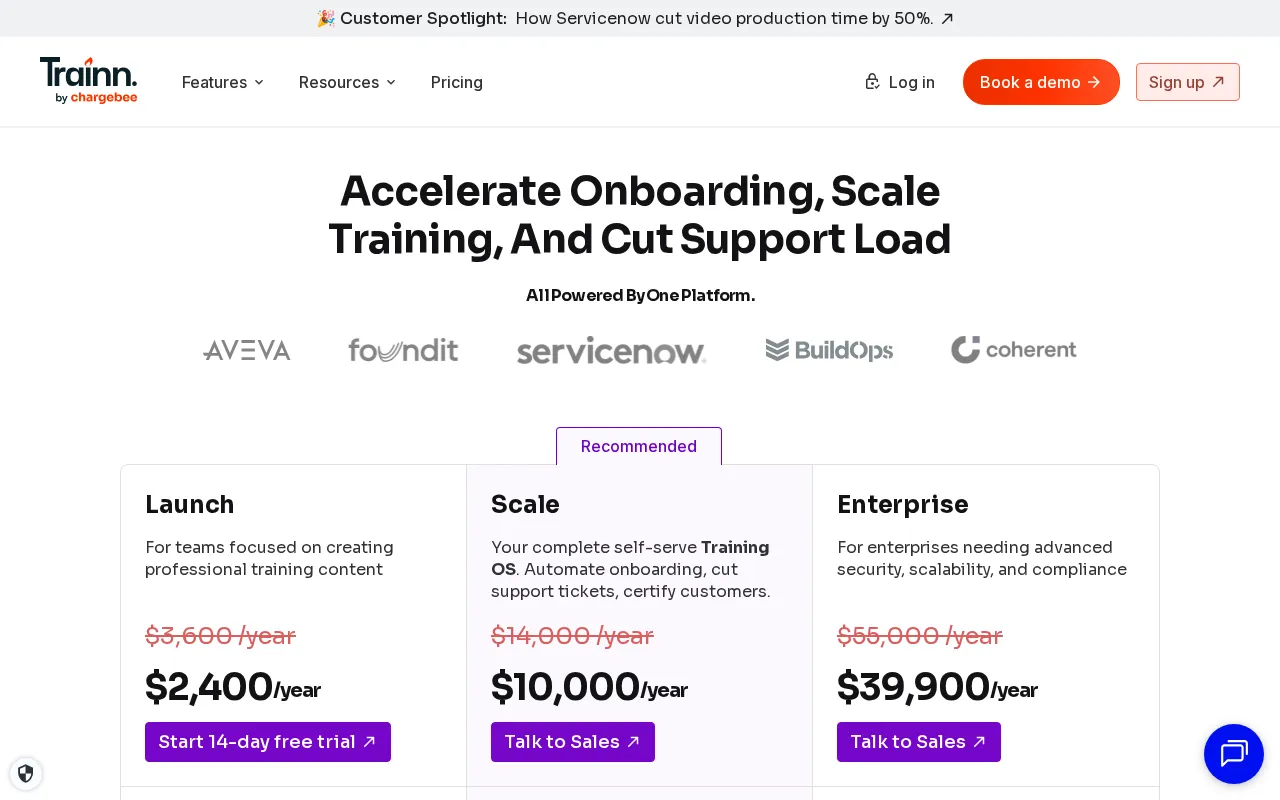 Trainn AI — pricing page