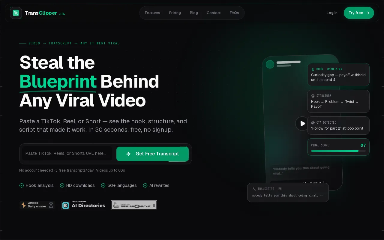 TransClipper — preview screenshot