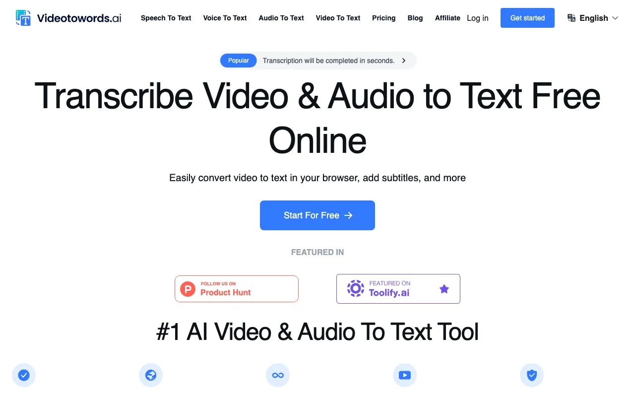 VideoToWords.ai — preview screenshot