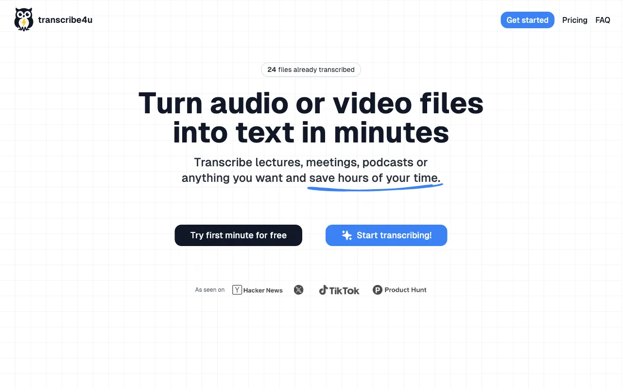transcribe4u — preview screenshot