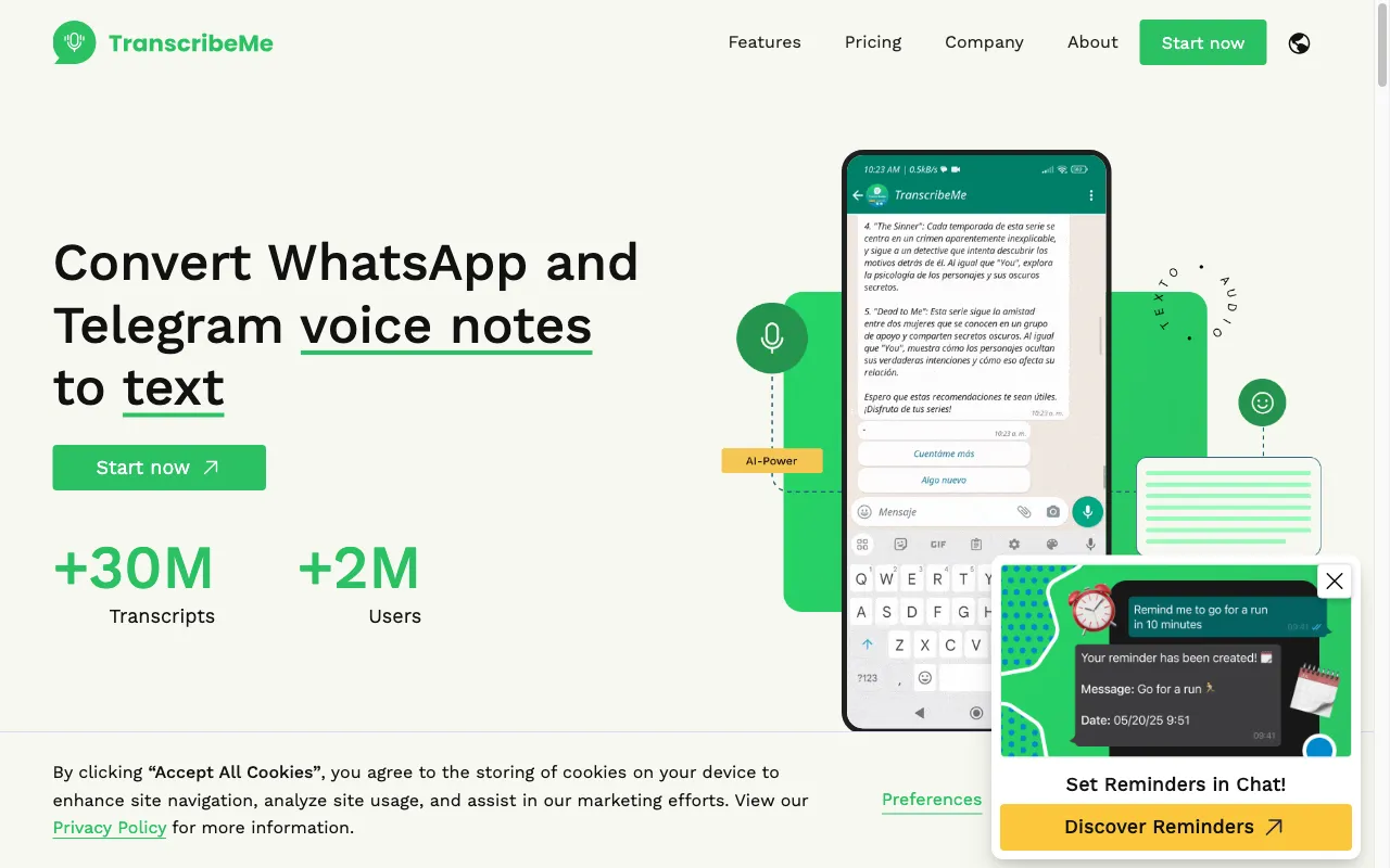 TranscribeMe — preview screenshot