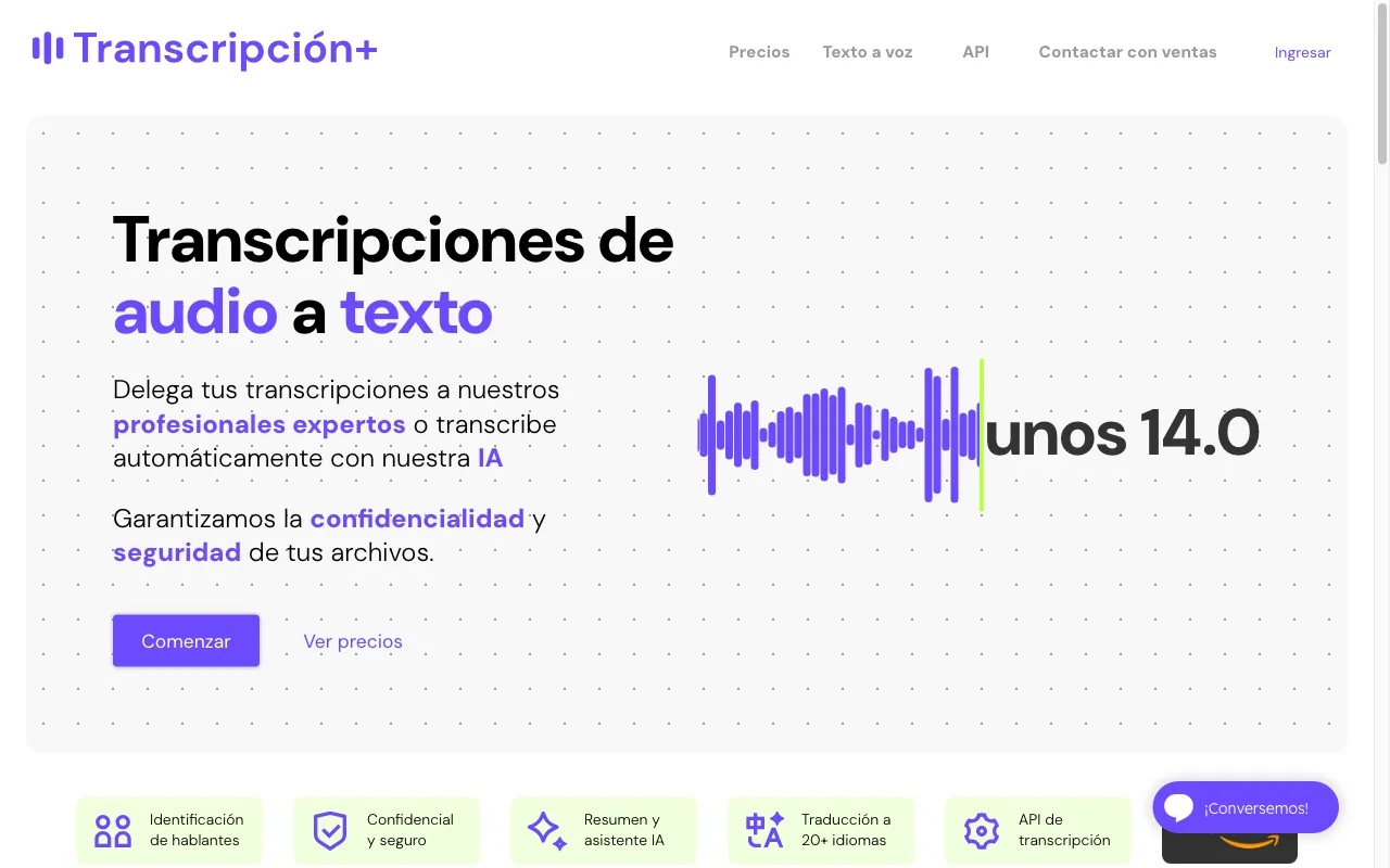 Transcripción+ — preview screenshot