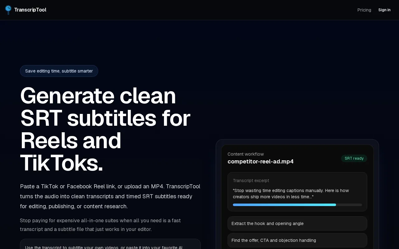 TranscripTool — preview screenshot