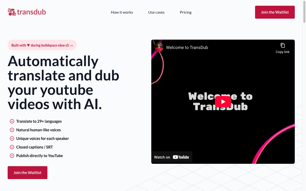 TransDub — preview screenshot