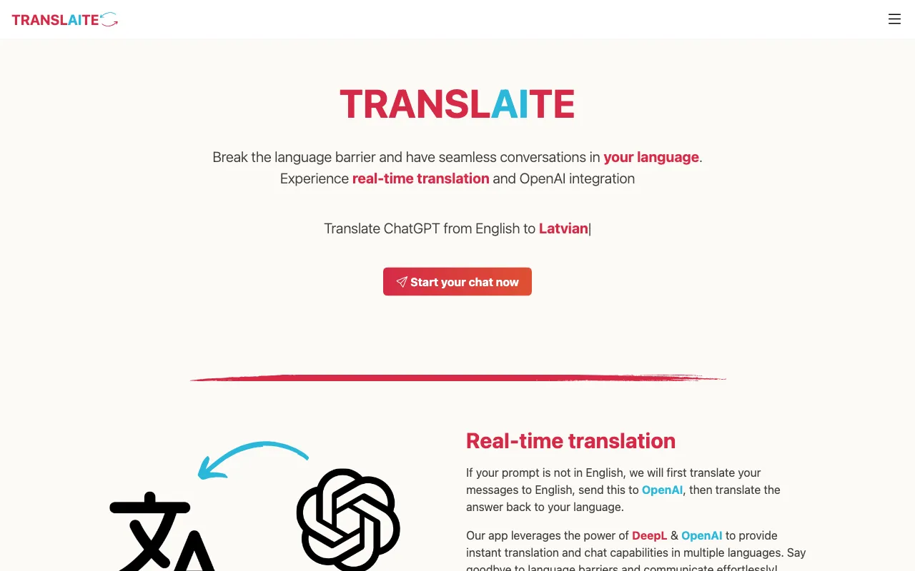 Translaite — preview screenshot