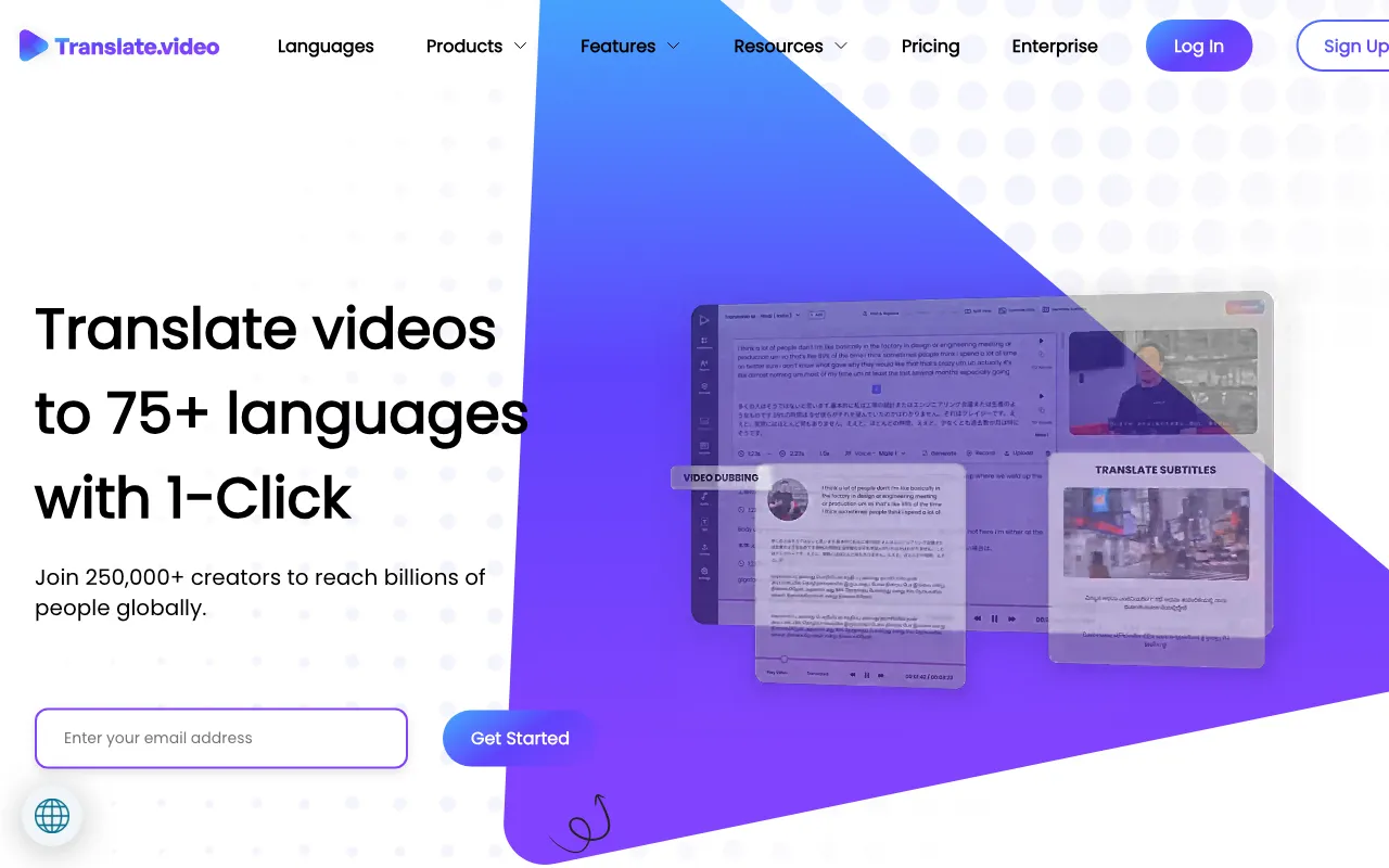 Translate.video — preview screenshot