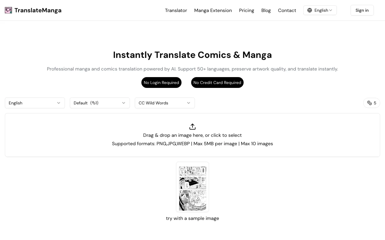 TranslateManga — preview screenshot
