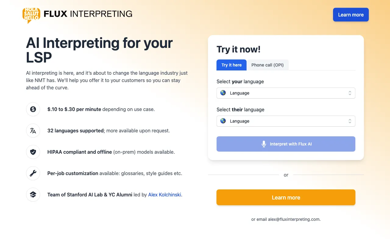 TranslateMyCall.com — preview screenshot