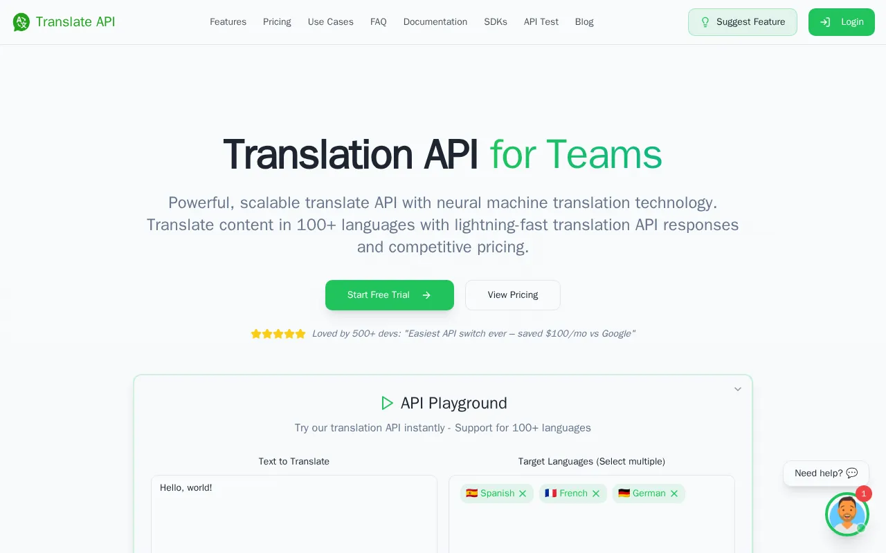 Translation-API.com — preview screenshot