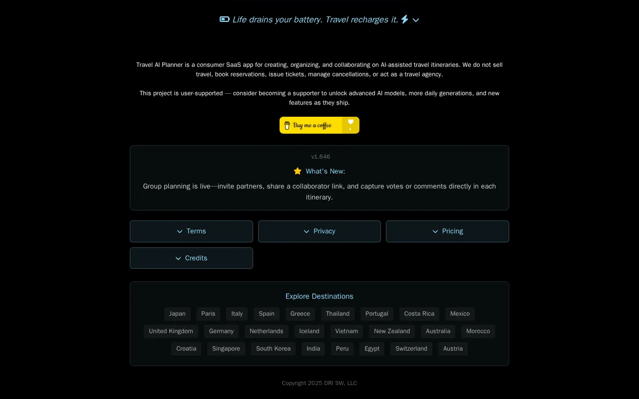 Travel AI Planner — preview screenshot