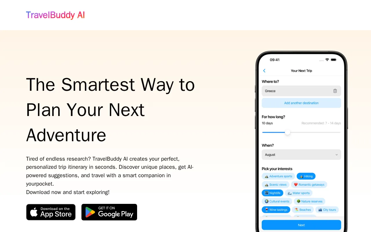 TravelBuddy AI — preview screenshot